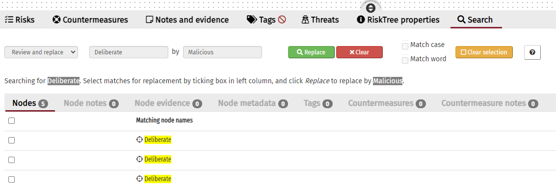 Review matches before making changes